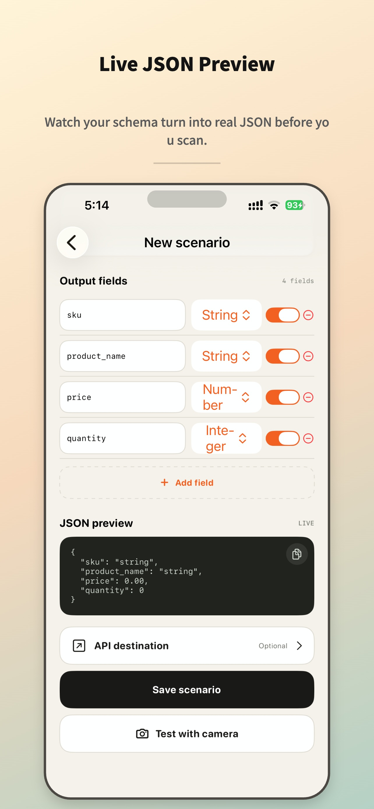 SnapEntry: Image to JSON