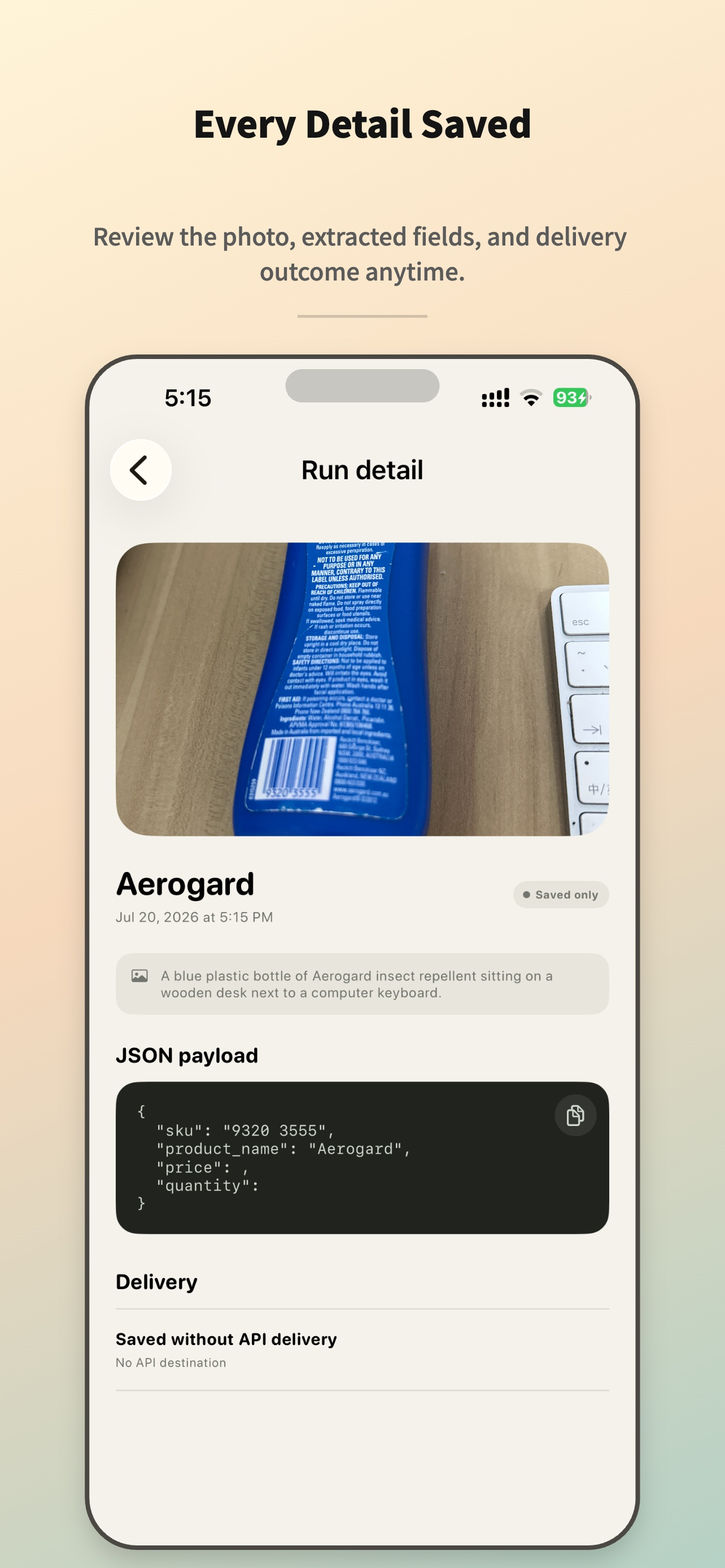 SnapEntry: Image to JSON