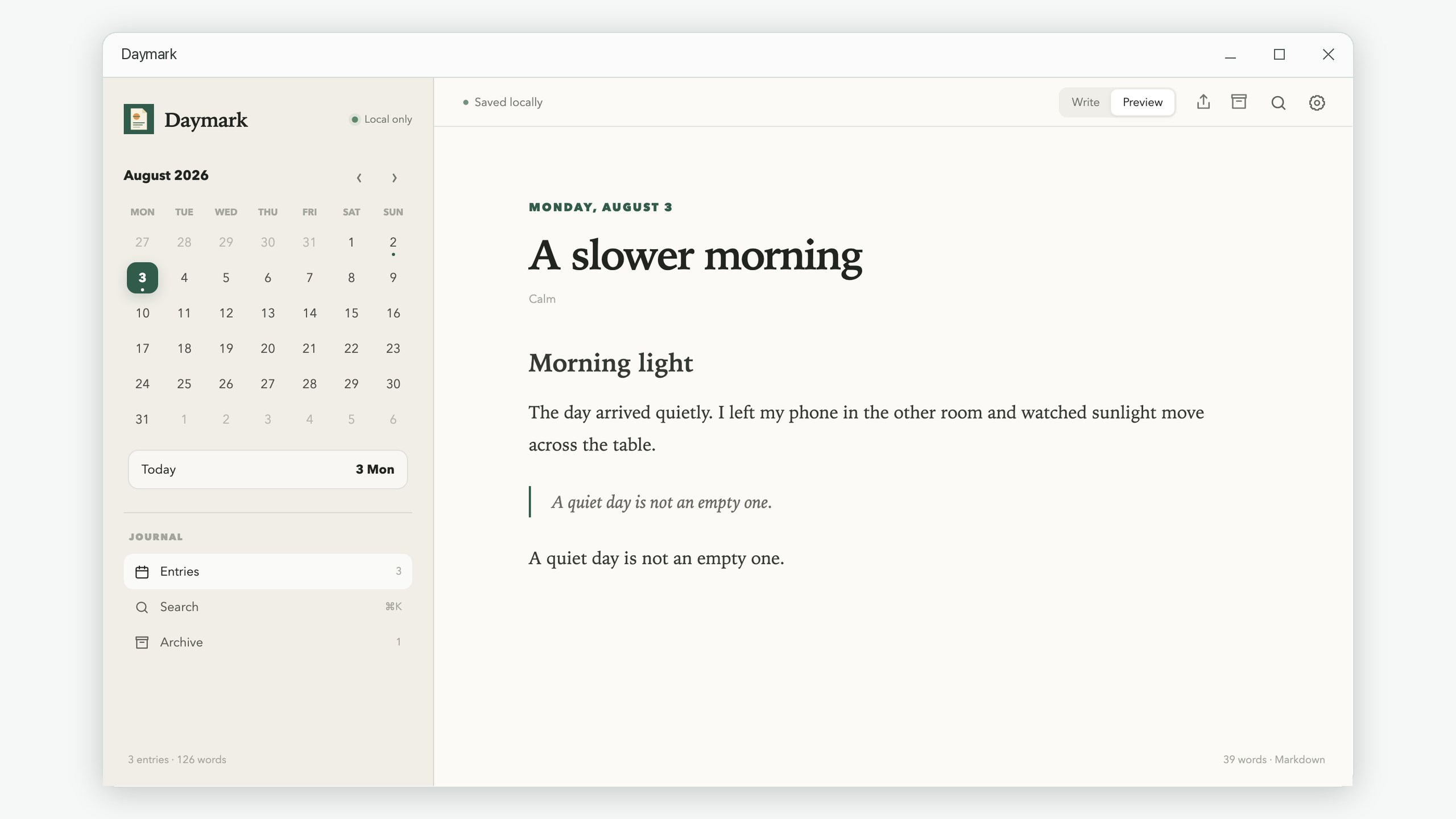 Daymark: Daily Journal