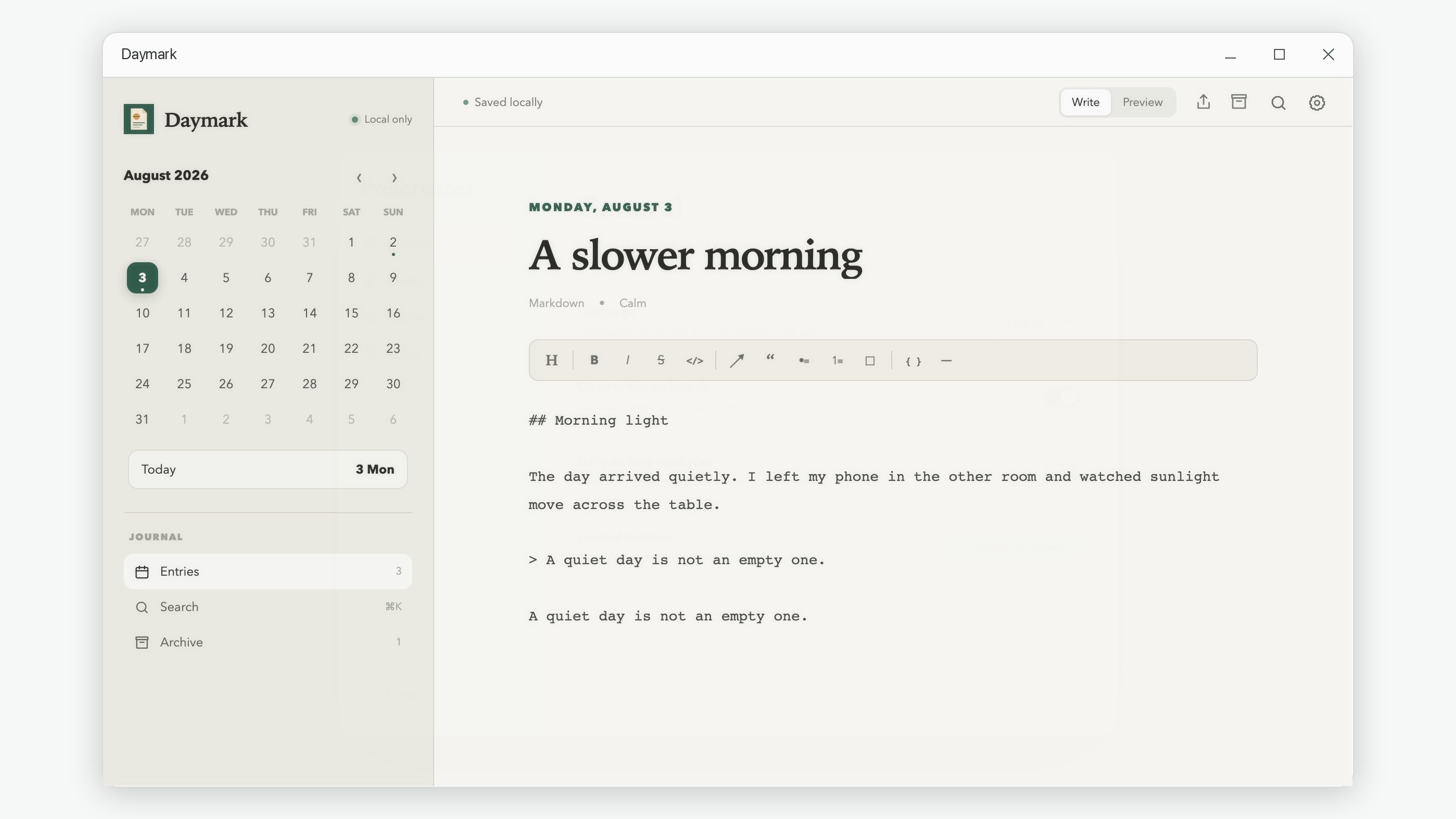 Daymark: Daily Journal