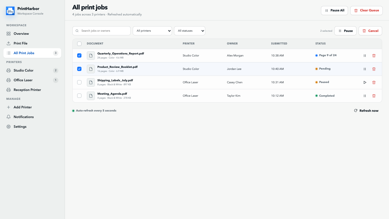 PrintHarbor: Printer Manager