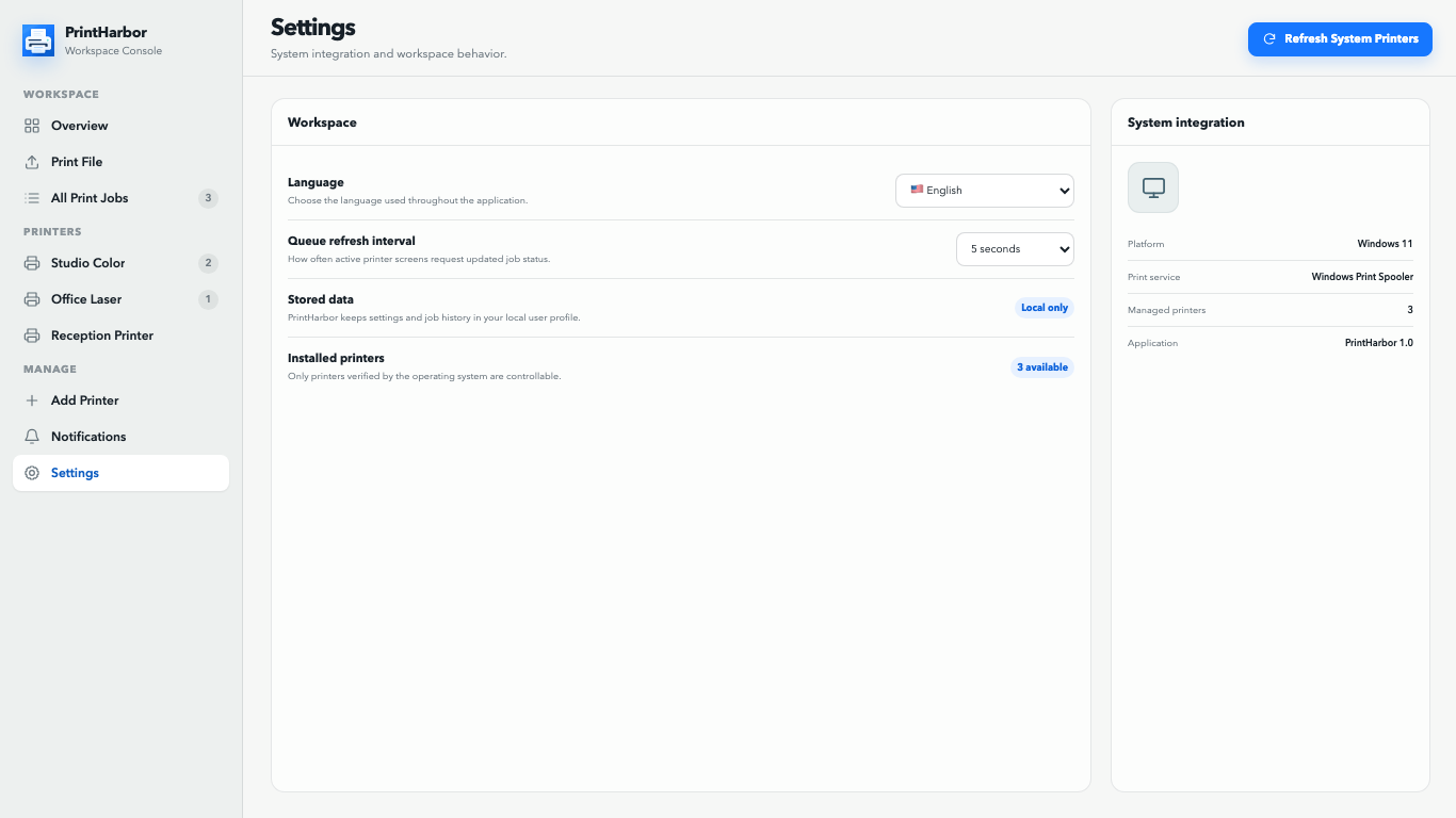 PrintHarbor: Printer Manager