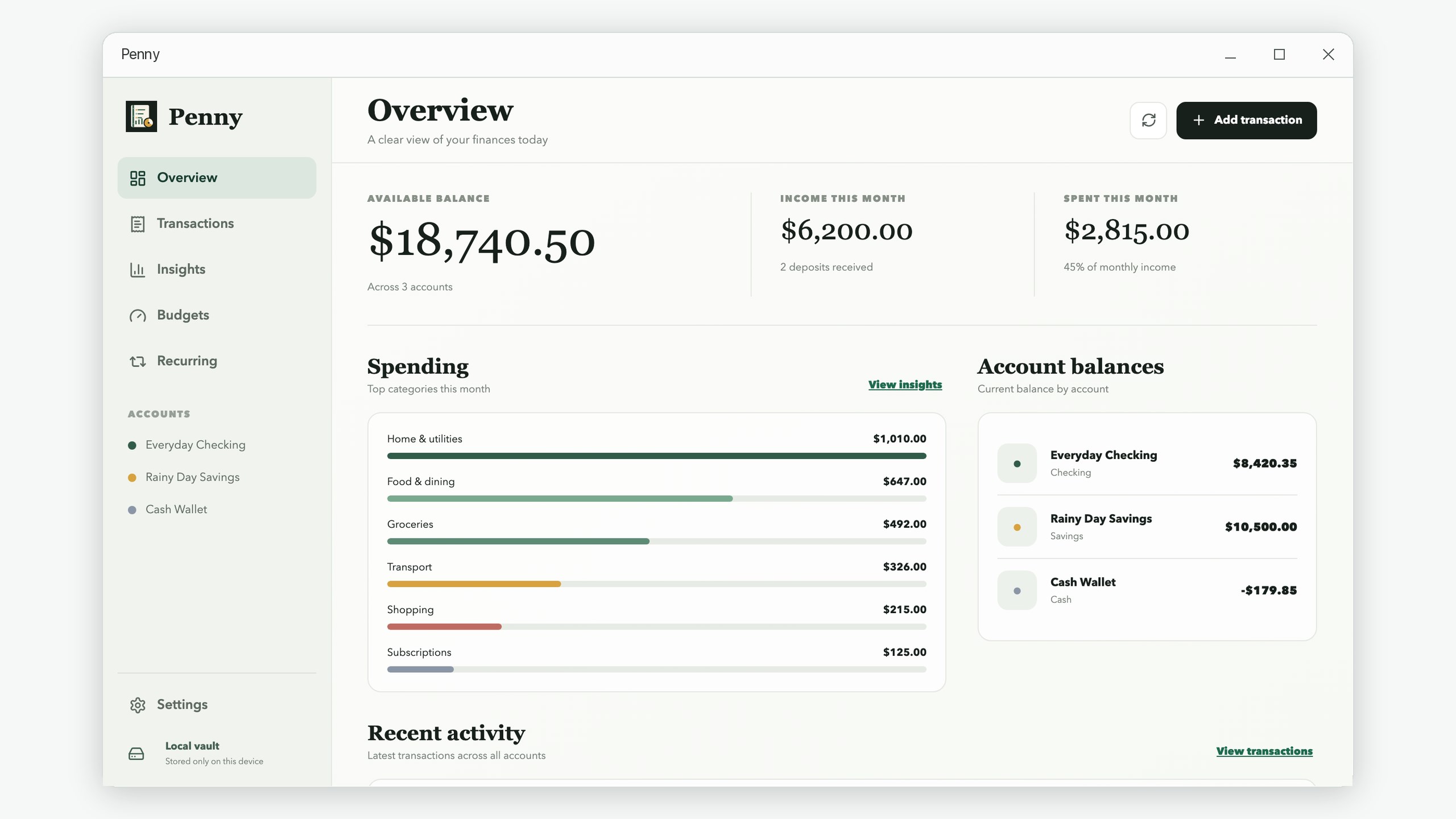 Penny: Personal Finance
