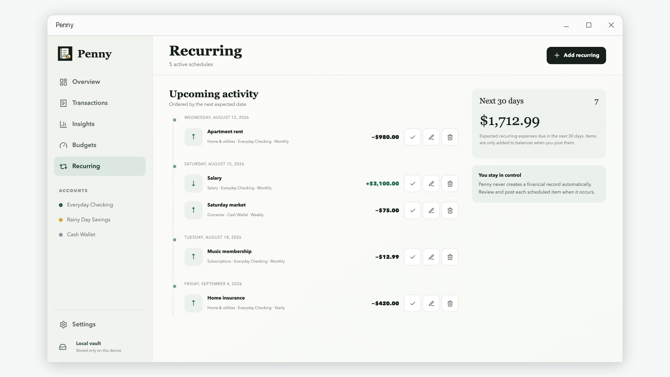 Penny: Personal Finance