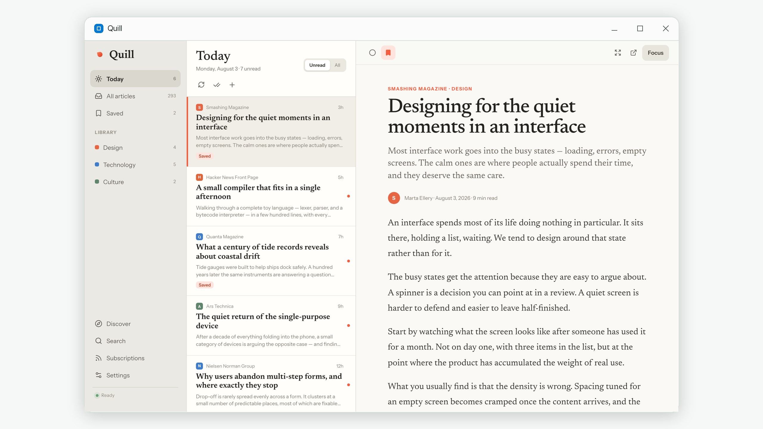 Quill: RSS Feed Reader