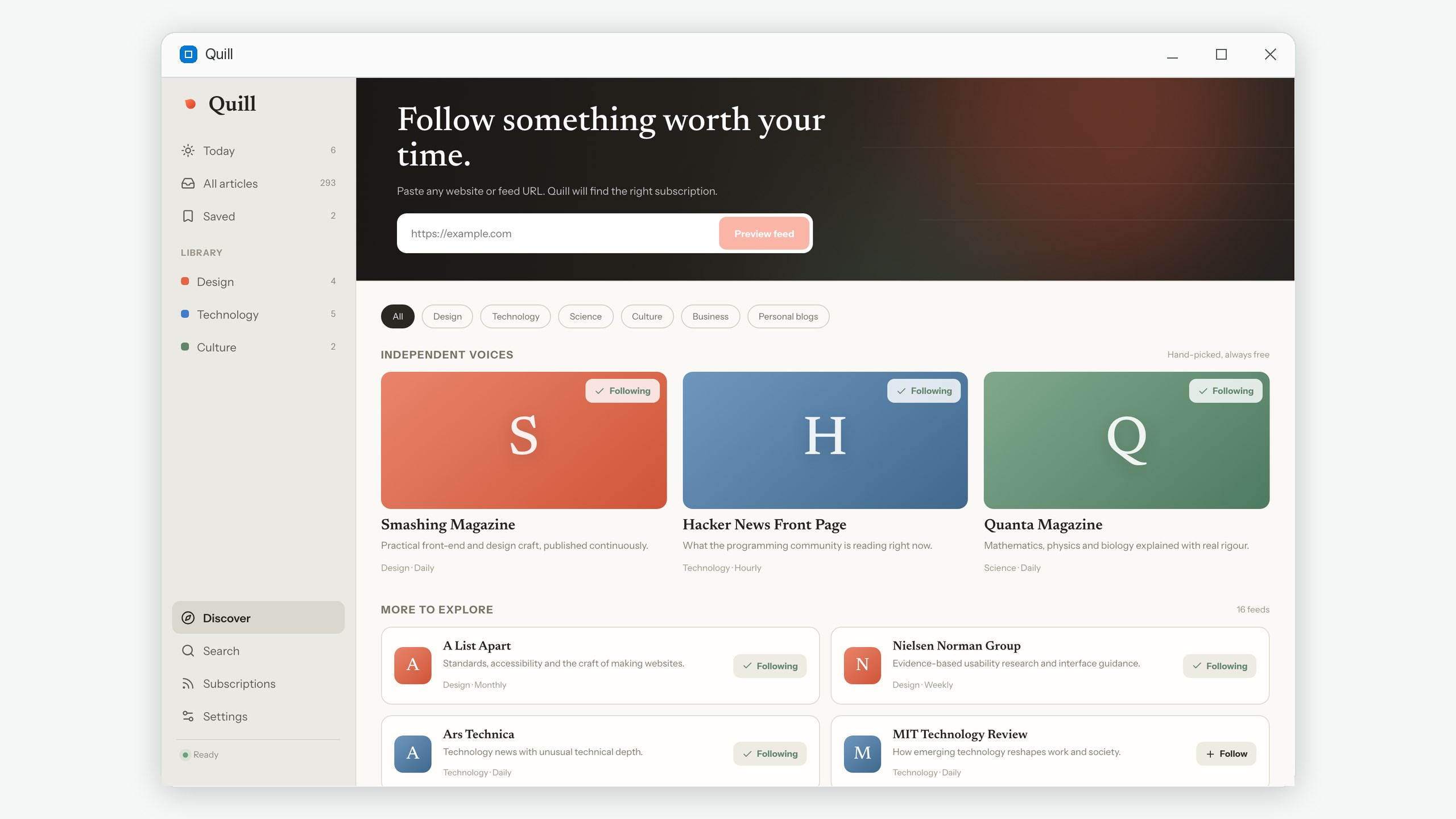 Quill: RSS Feed Reader