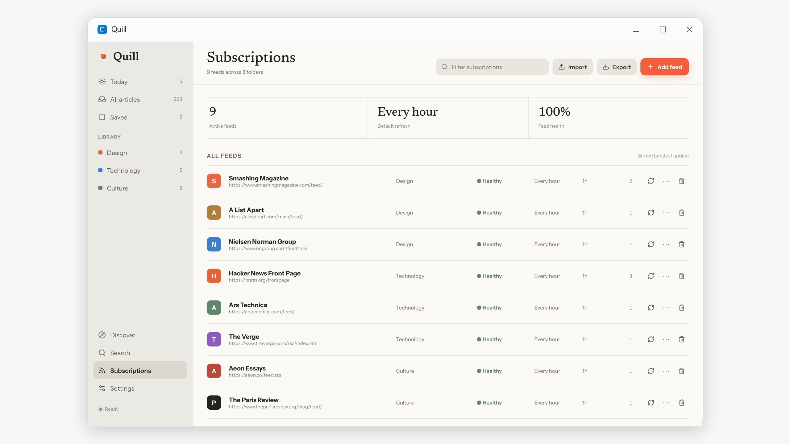 Quill: RSS Feed Reader
