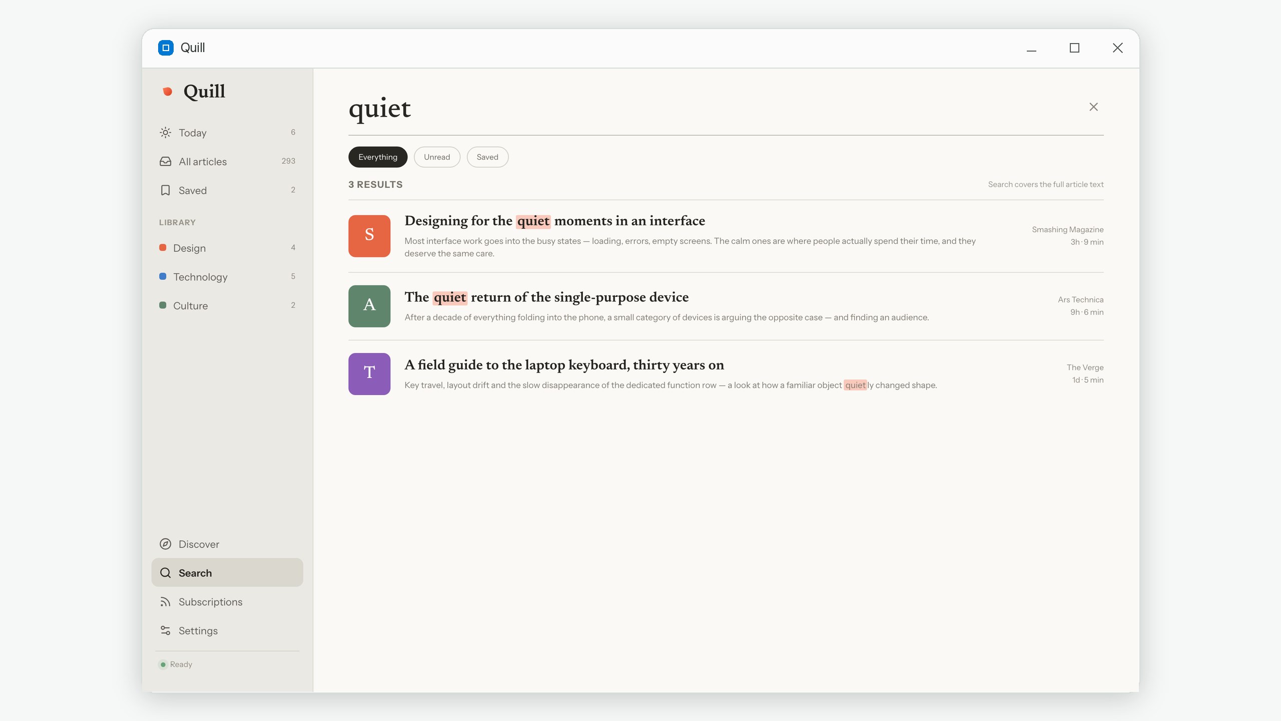 Quill: RSS Feed Reader