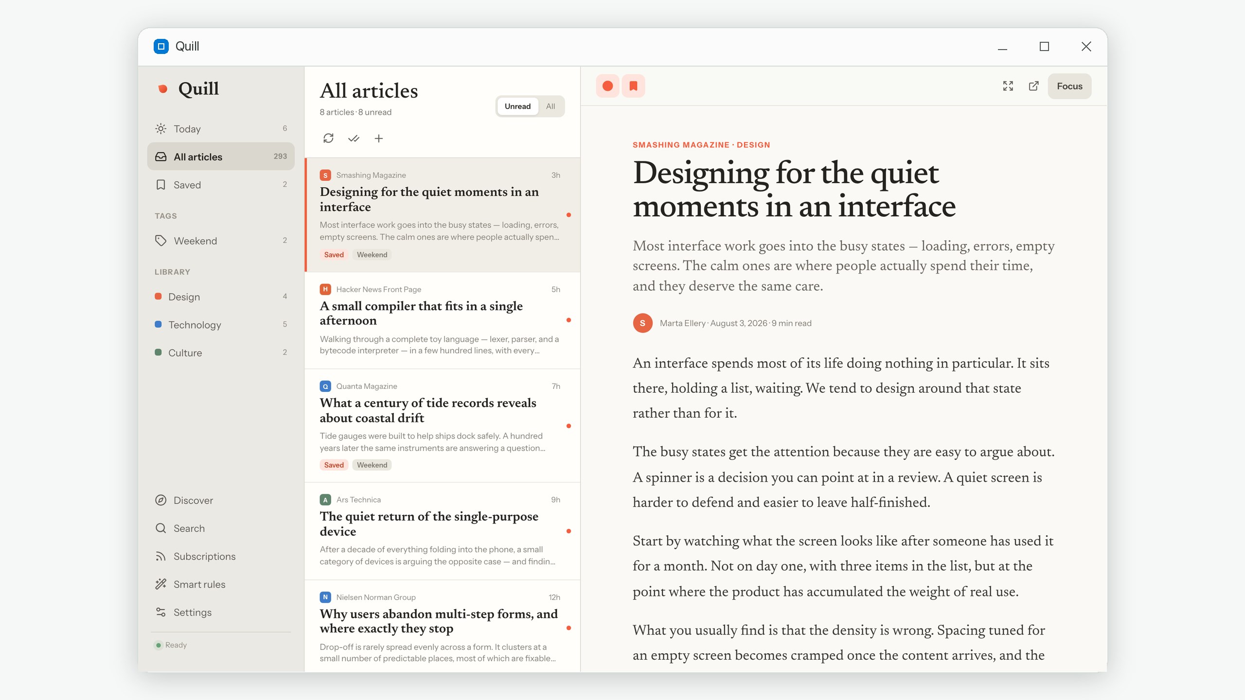 Quill: RSS Feed Reader