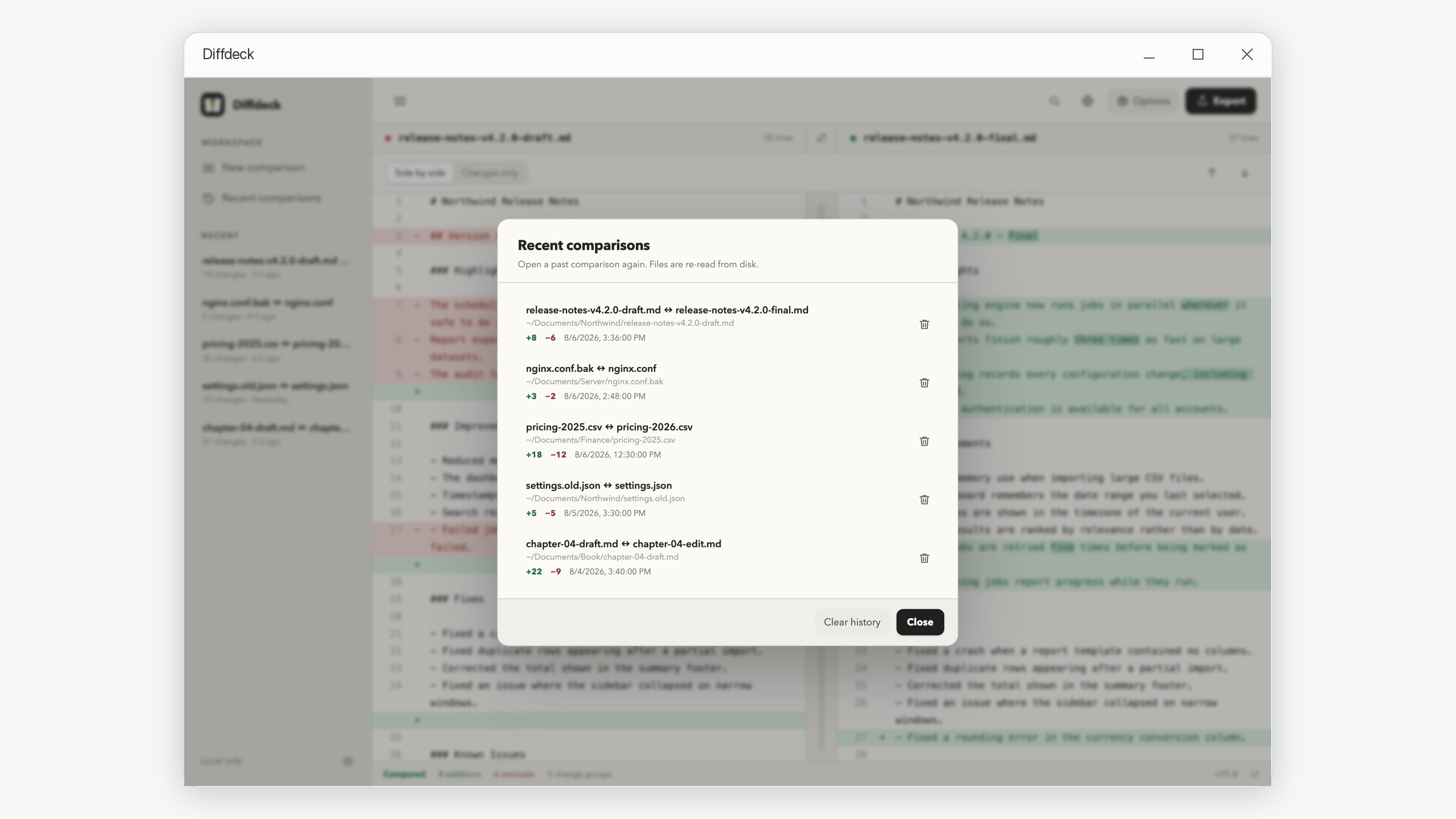 Diffdeck: Text File Compare