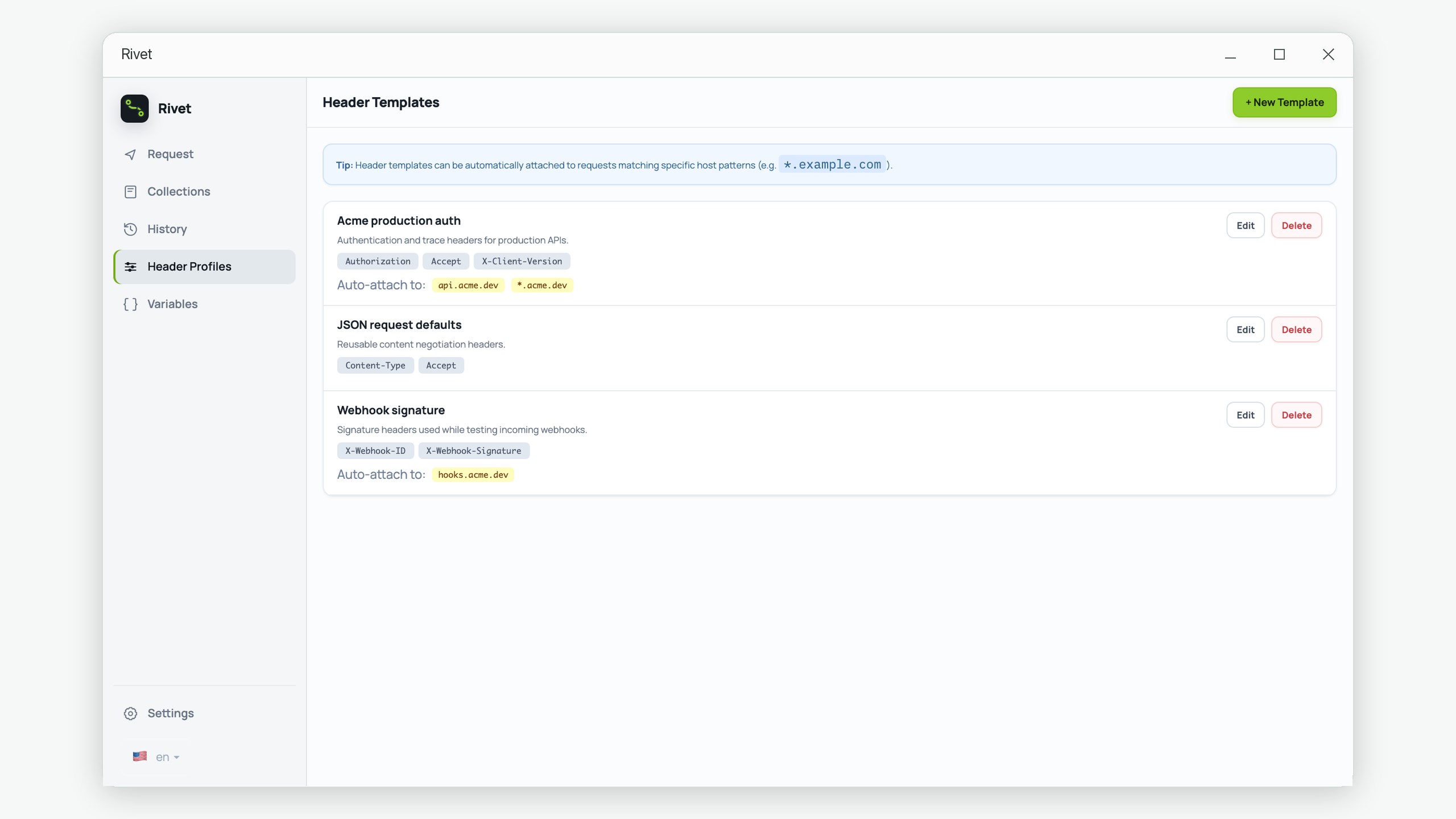 Rivet: HTTP API Client