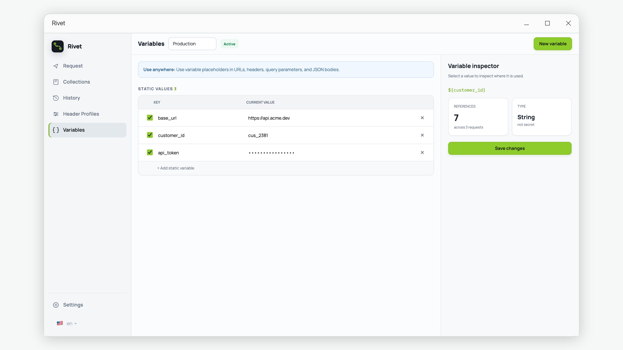 Rivet: HTTP API Client