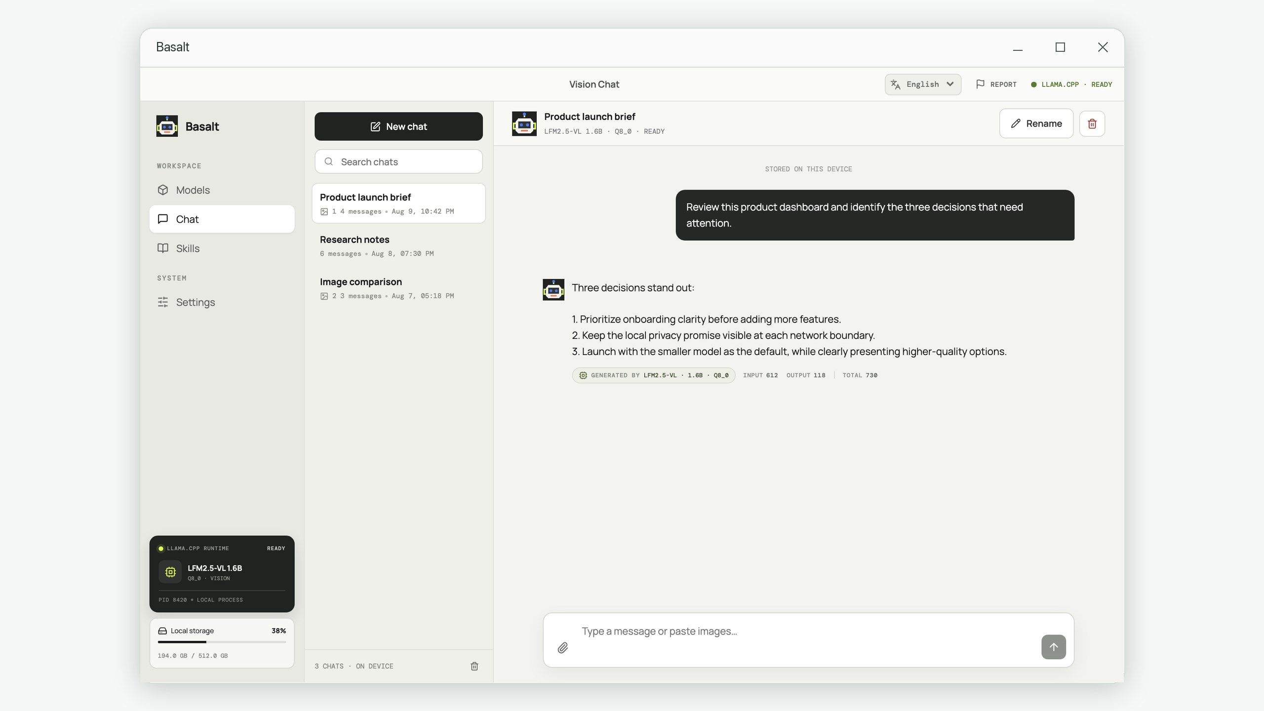 Basalt: Local AI Studio