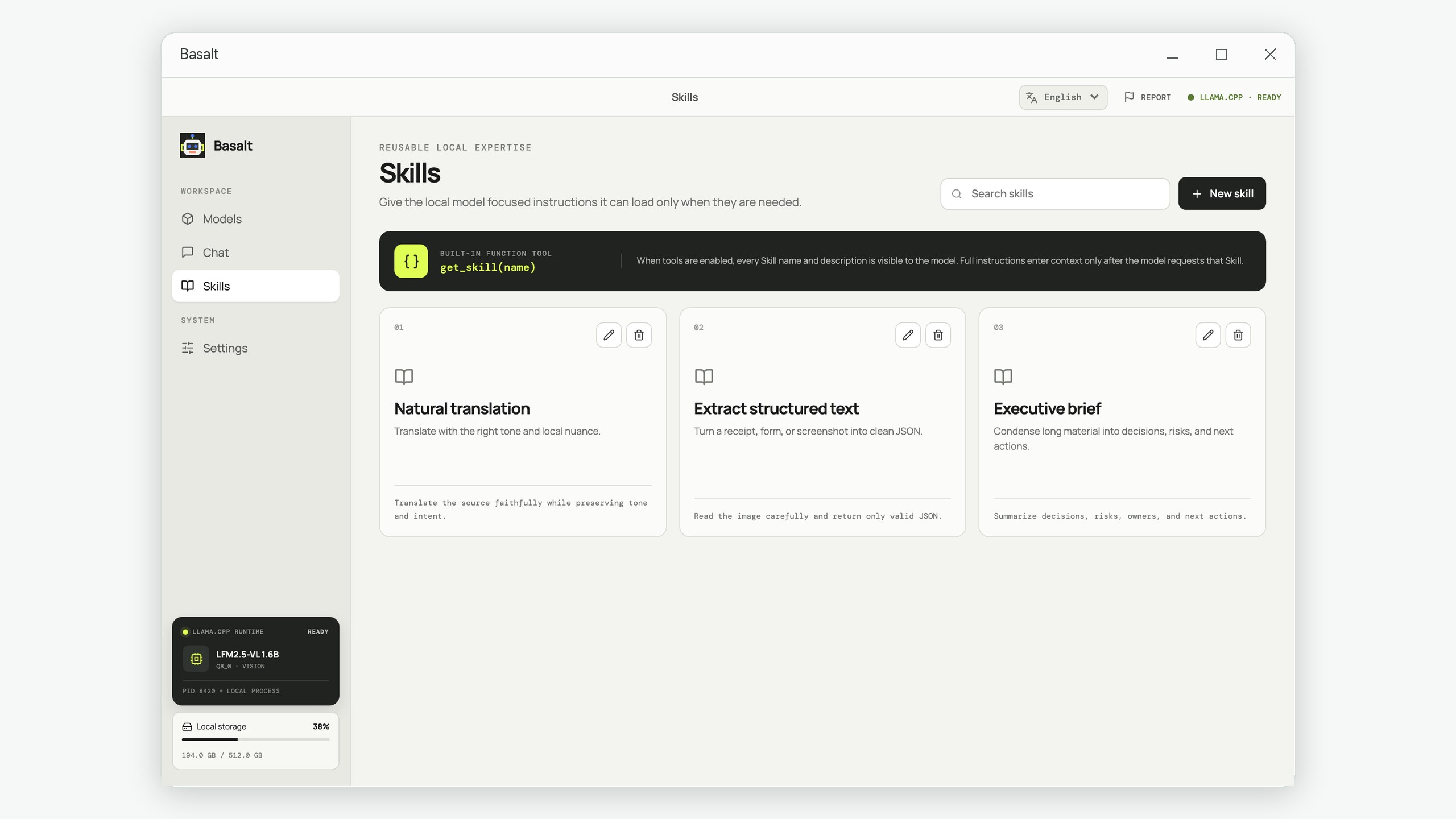 Basalt: Local AI Studio