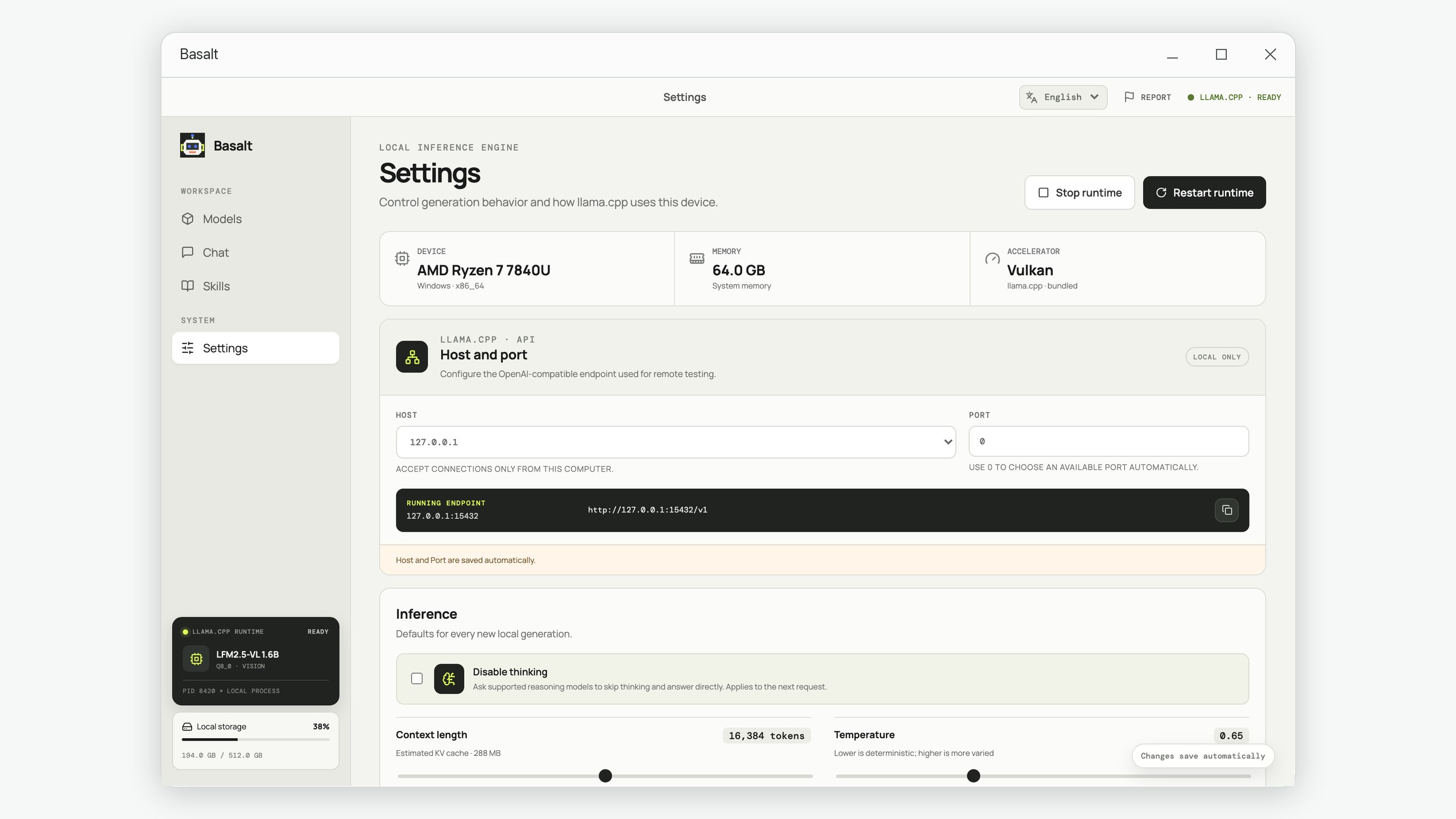 Basalt: Local AI Studio