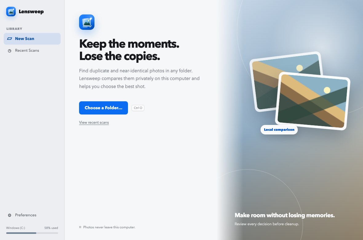 Lensweep: Duplicate Photo Cleaner