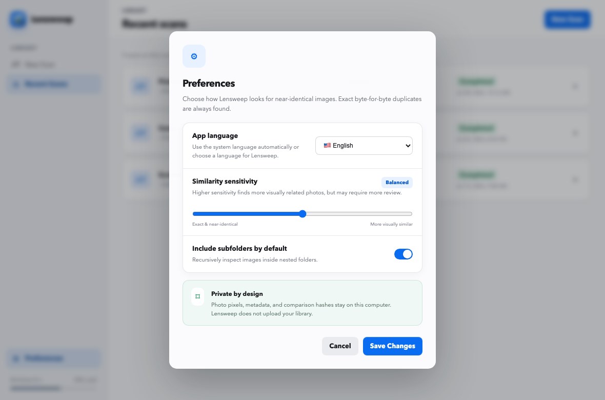 Lensweep: Duplicate Photo Cleaner