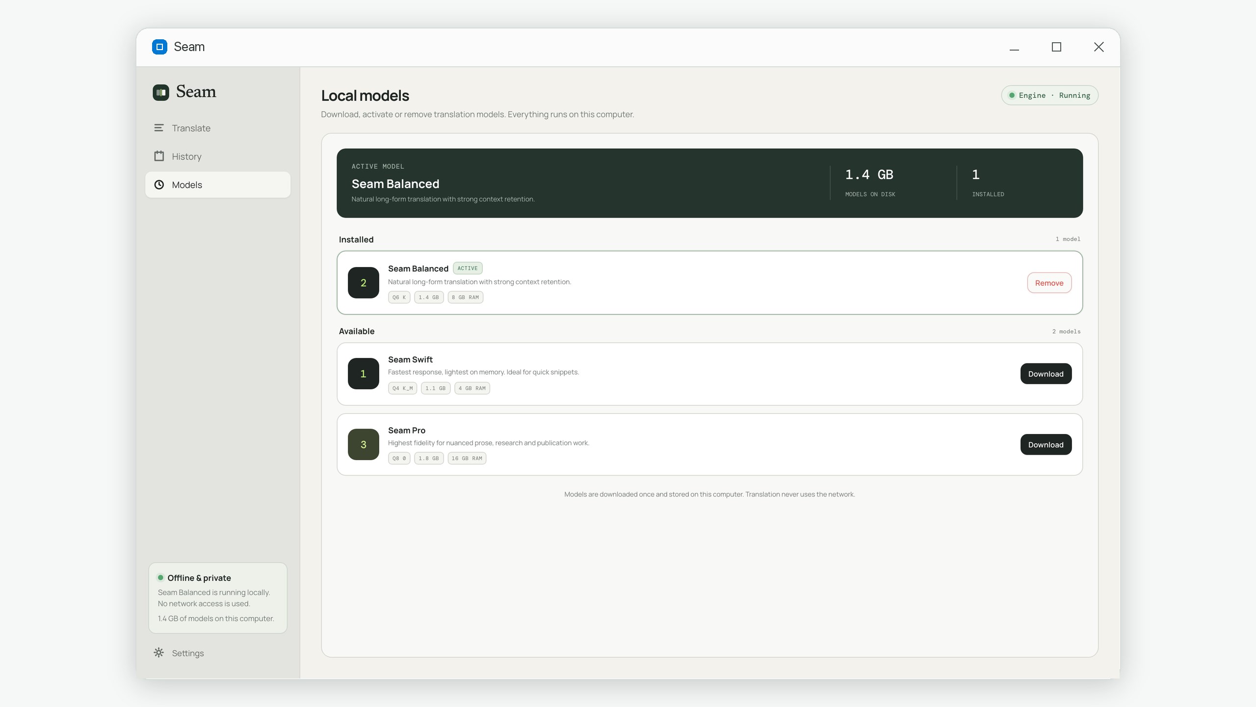 Seam: Offline AI Translator