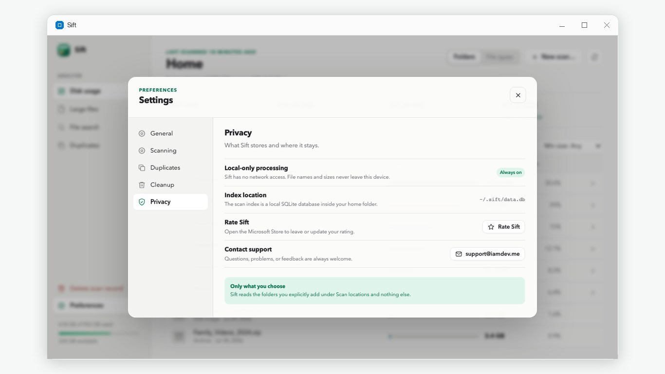 Sift: Disk Space & Duplicate Finder