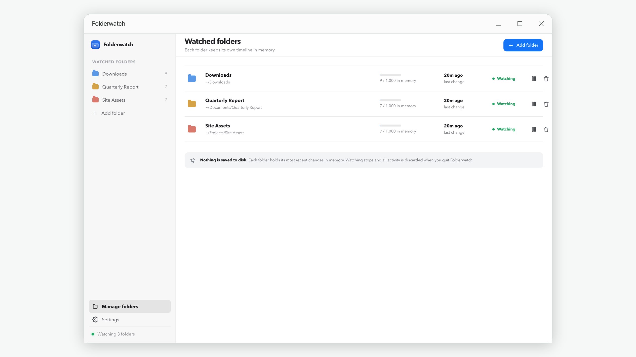 Folderwatch: Real-Time Folder Monitor