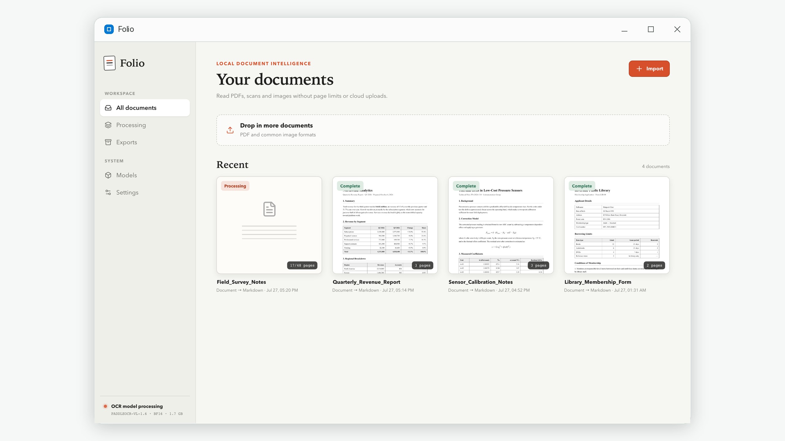 Folio: On-Device Document OCR