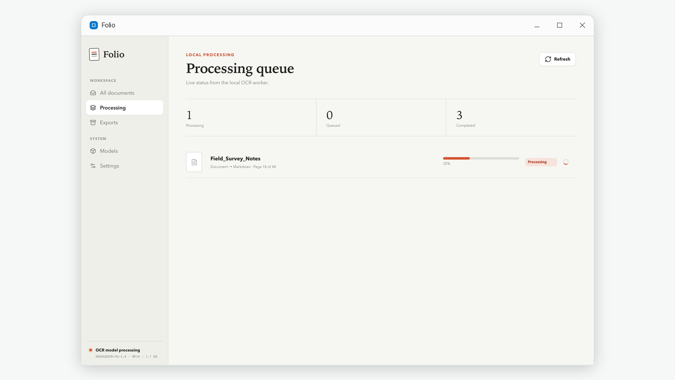 Folio: On-Device Document OCR