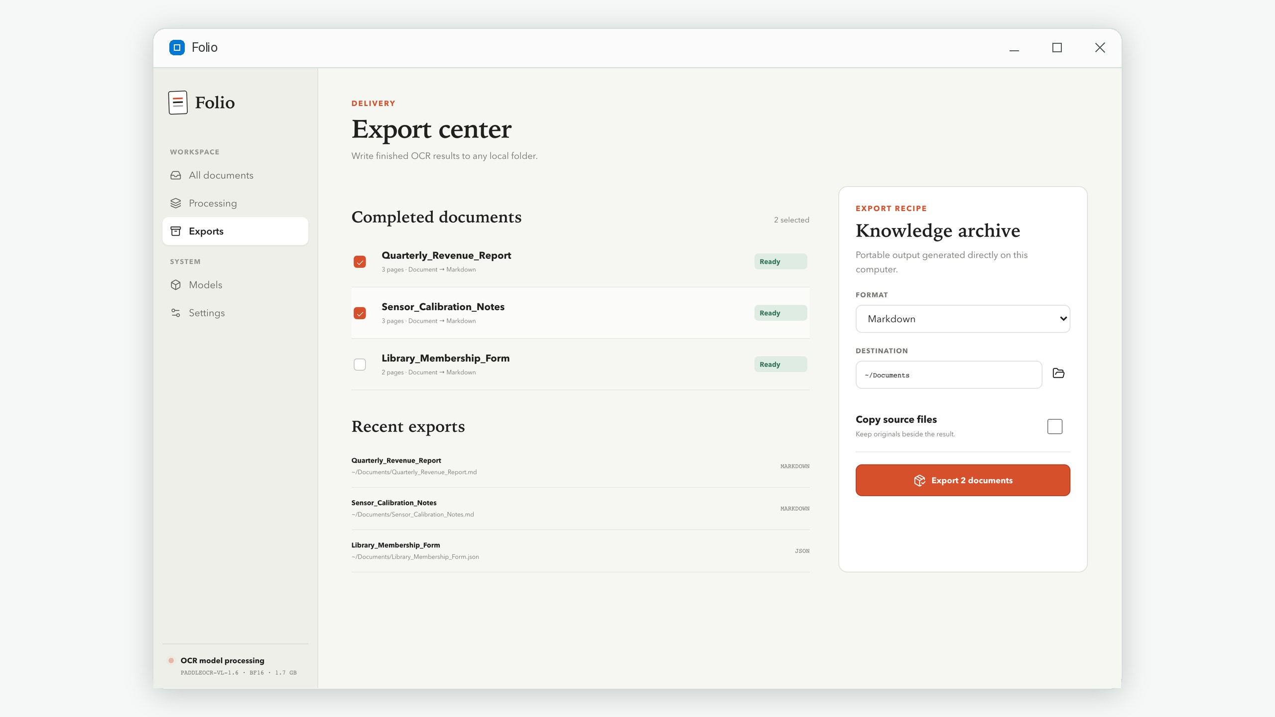 Folio: On-Device Document OCR