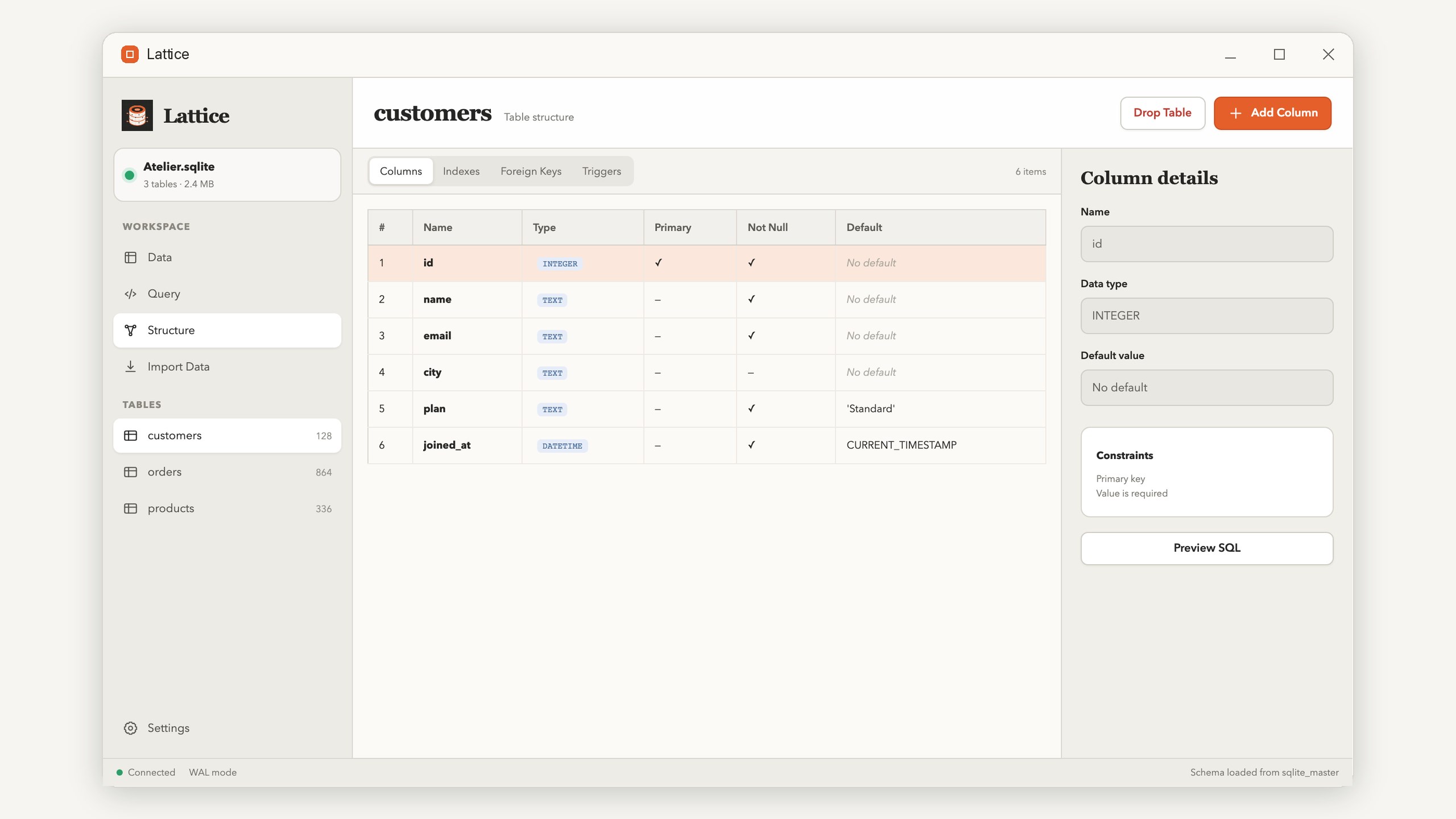 Lattice: SQLite Studio