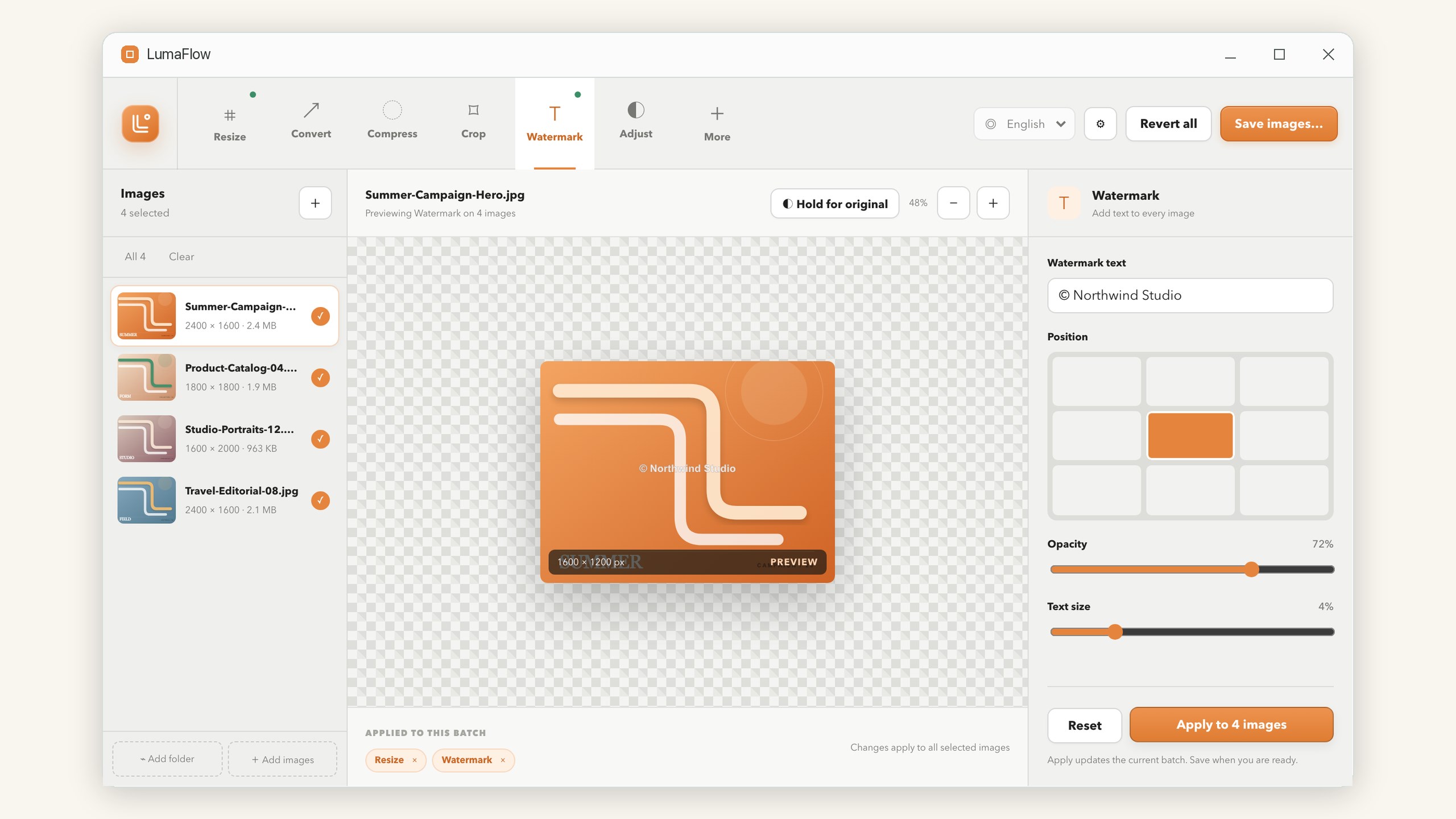 LumaFlow: Image Batch