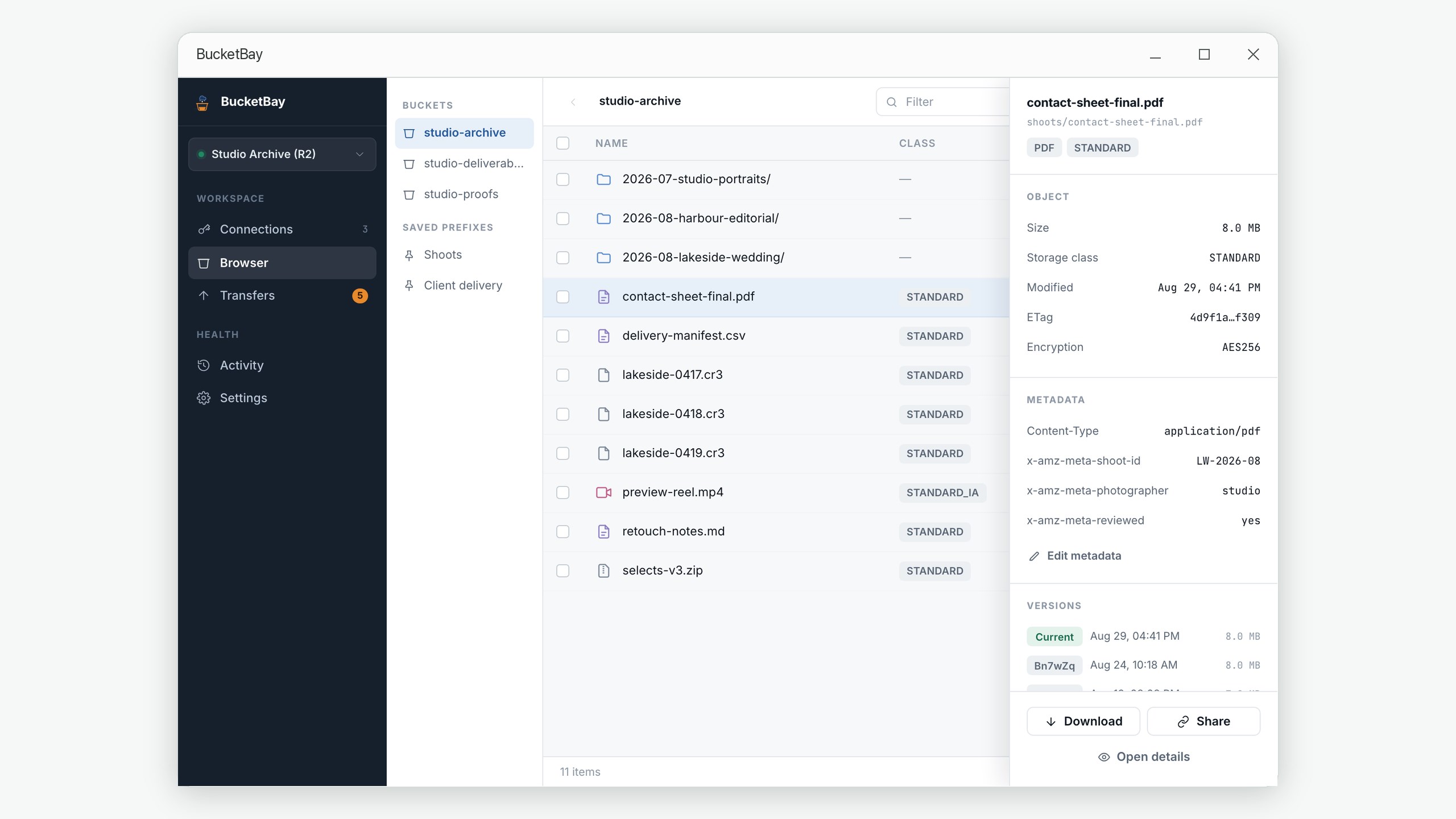 BucketBay: S3 Cloud Storage Manager