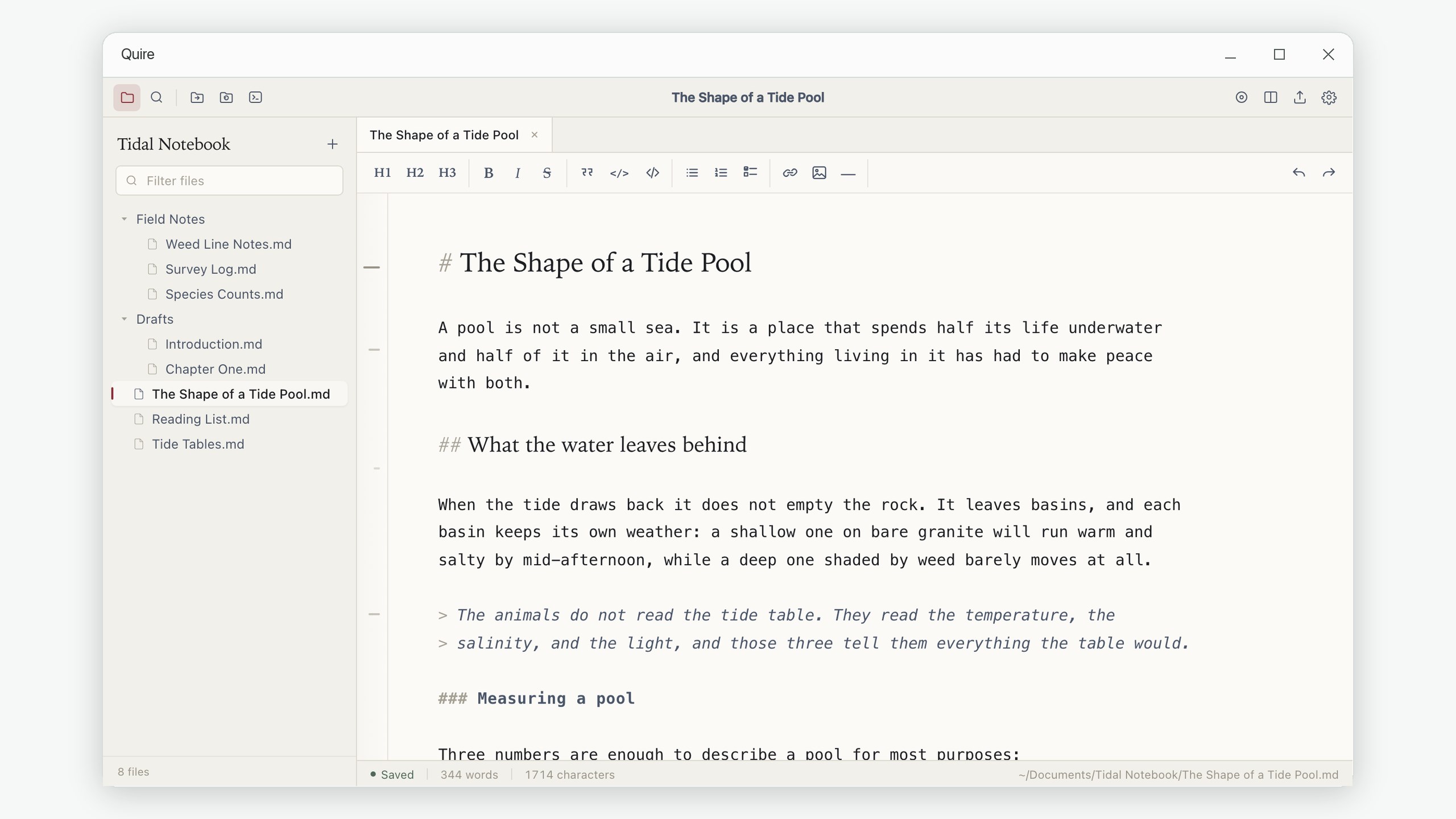 Quire: Markdown Editor